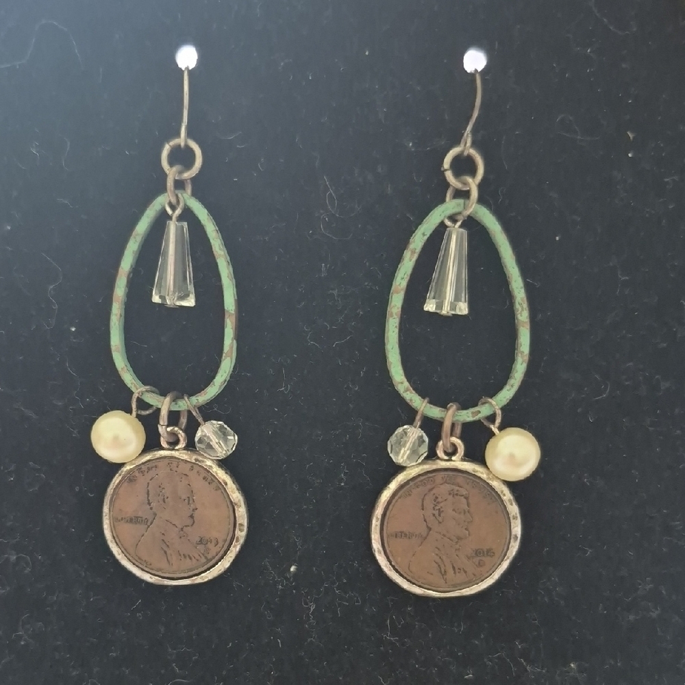 Earthy Green and Brown Druzy Drop Earrings
